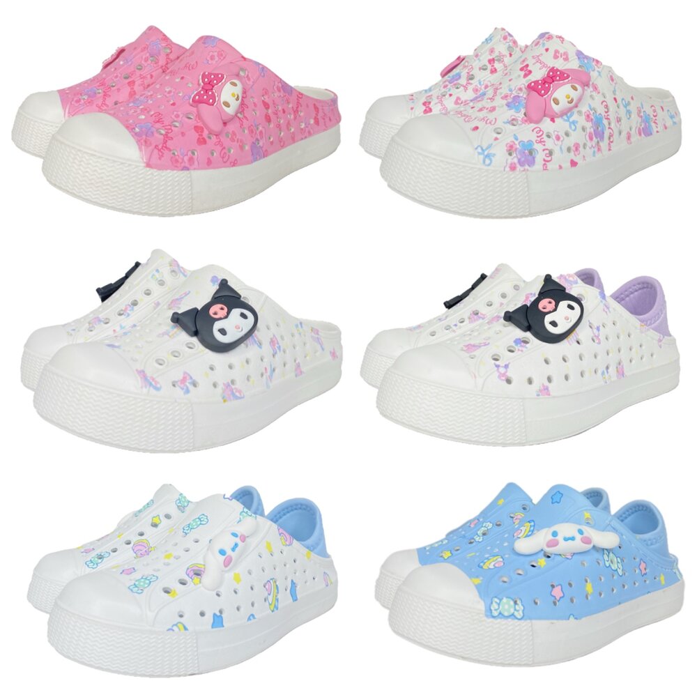 酷洛米洞洞鞋後跟可踩護趾女童拖鞋美樂蒂大耳狗16-21號童鞋玩水雨鞋