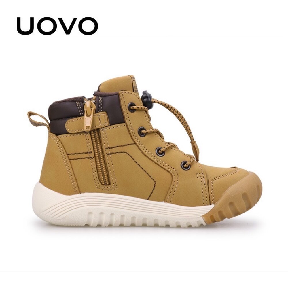 UOVO 男童女童 防水防滑靴子 童靴 登山靴 兒童 機能 皮靴 短靴-圖片-4