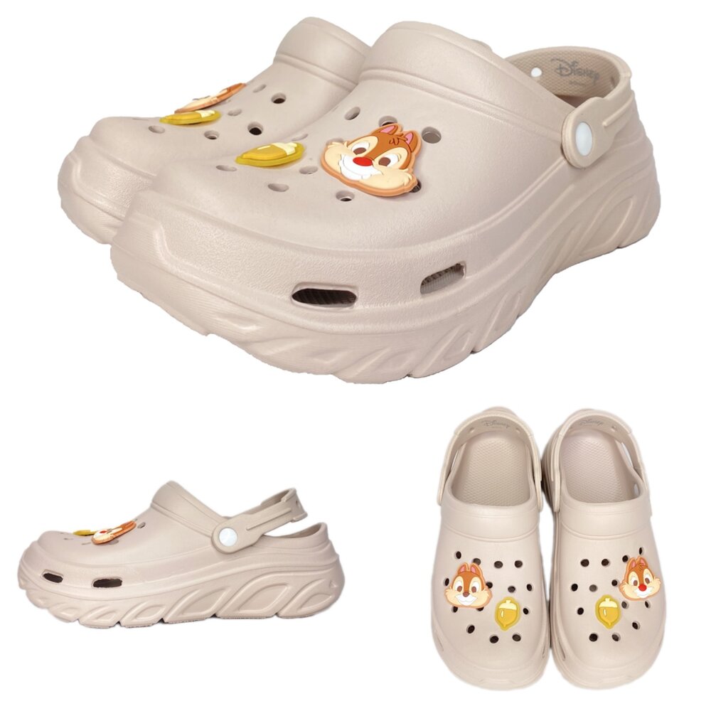 奇奇蒂蒂 女用厚底拖鞋 女洞洞鞋 15-25公分 迪士尼 親子鞋 涼拖鞋-圖片-1