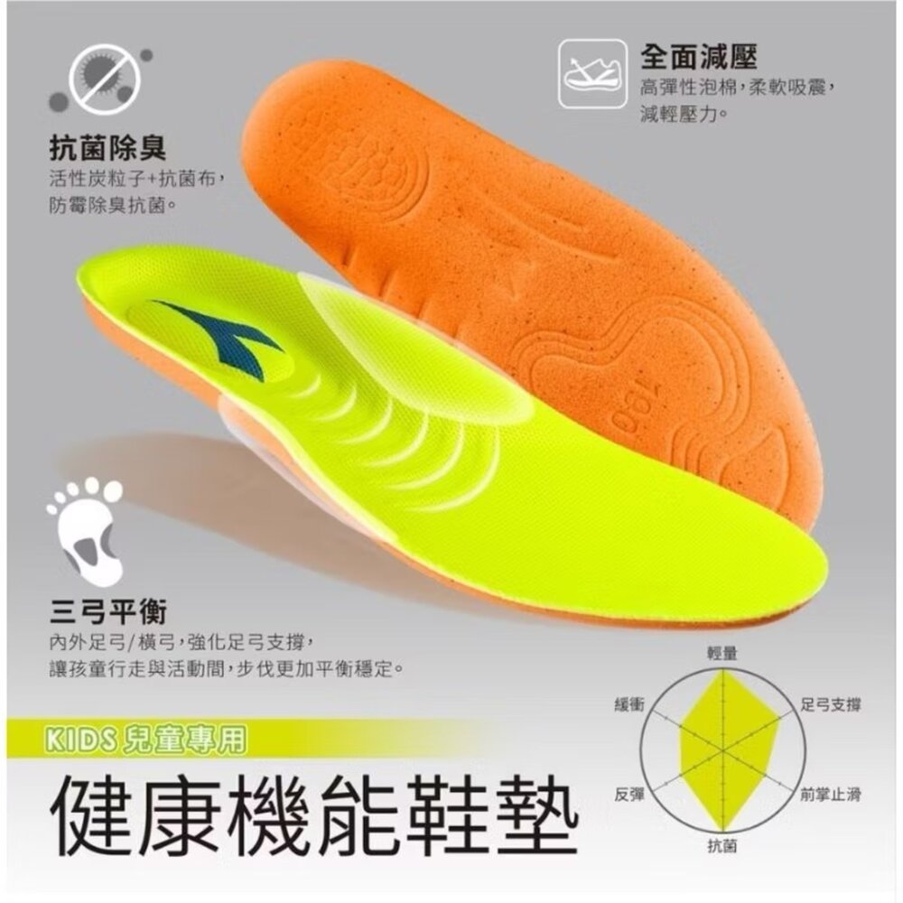 Diadora 寬楦 全黑運動鞋 康特杯 男童女童童鞋 矯正鞋 19-24.5號-圖片-4