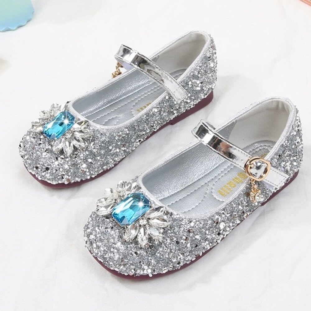 寶石水鑽娃娃鞋 女童公主鞋 平底鞋 亮片 休閒鞋-圖片-2