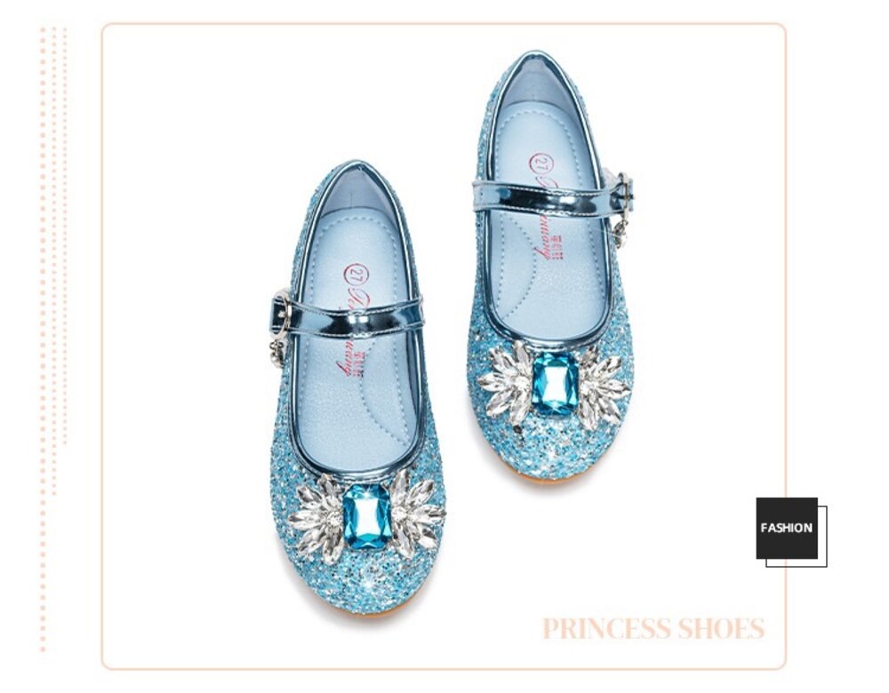 寶石水鑽娃娃鞋 女童公主鞋 平底鞋 亮片 休閒鞋-圖片-12