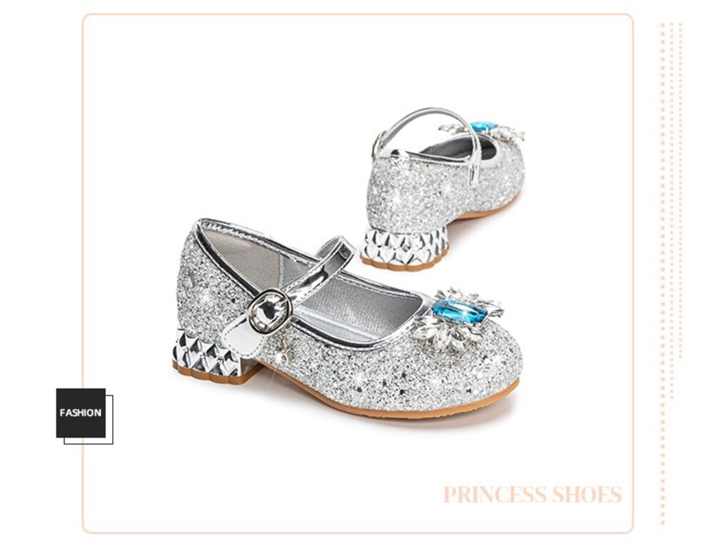 寶石水鑽娃娃鞋 女童公主鞋 平底鞋 亮片 休閒鞋-圖片-7