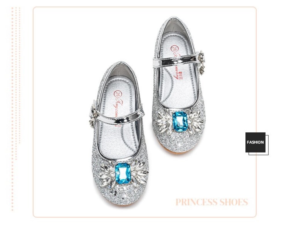 寶石水鑽娃娃鞋 女童公主鞋 平底鞋 亮片 休閒鞋-圖片-9