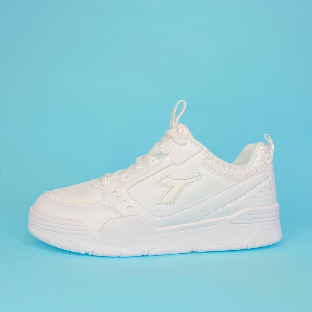 Diadora 全白運動鞋 男鞋 學生鞋 皮面防水防滑 球鞋 寬楦 25.5-29 DA71299-圖片-2