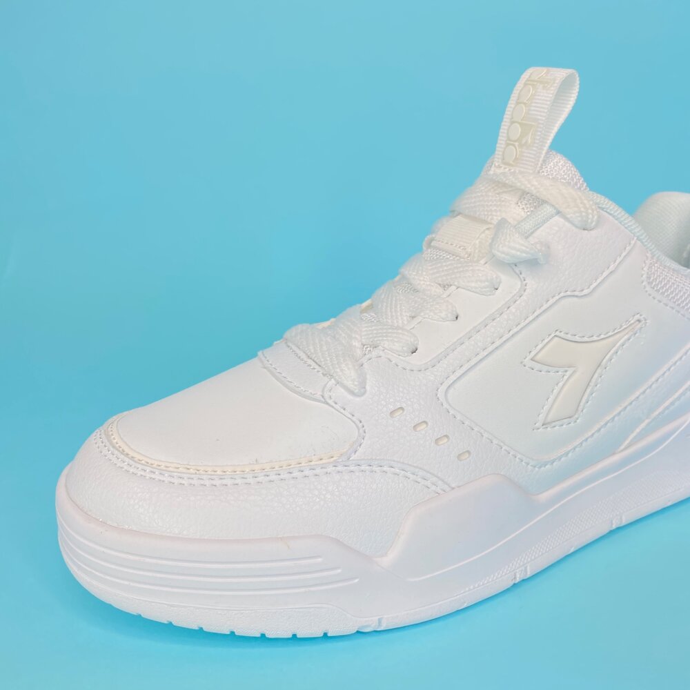 Diadora 全白運動鞋 男鞋 學生鞋 皮面防水防滑 球鞋 寬楦 25.5-29 DA71299-圖片-5