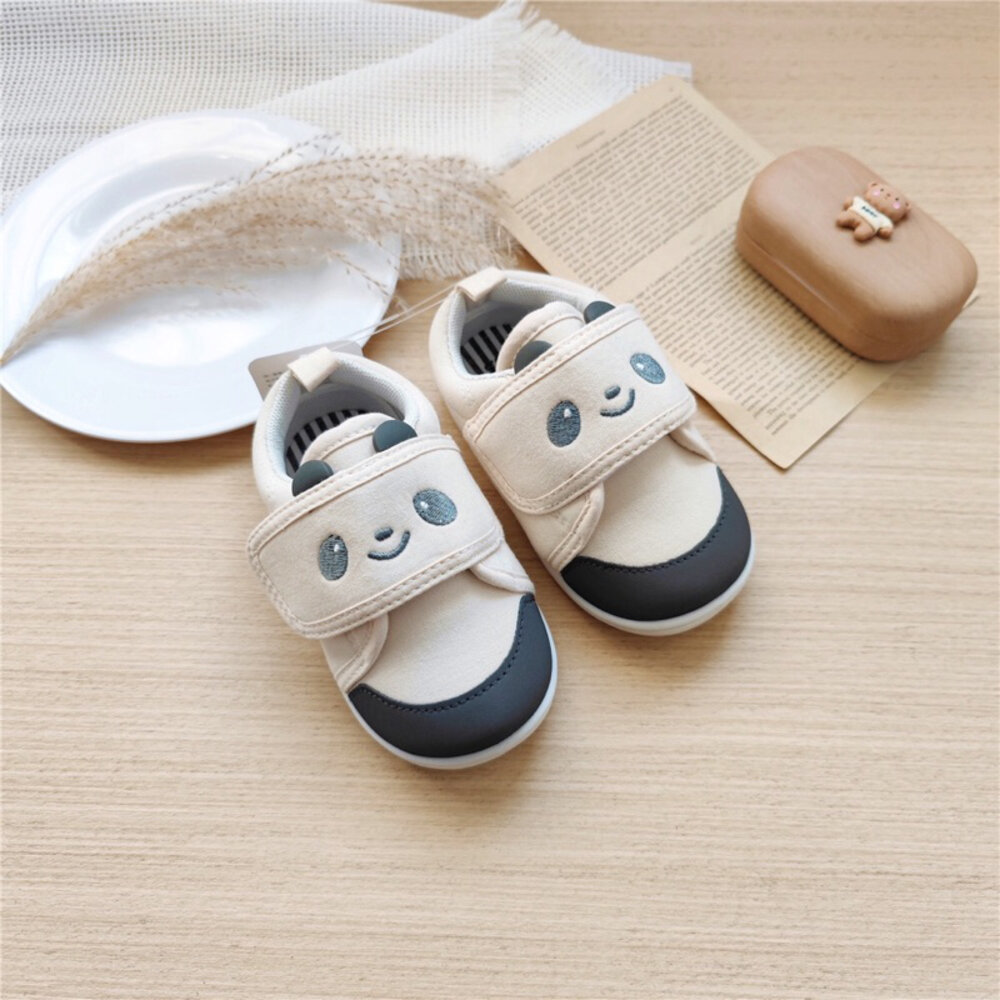 寶寶學步鞋 嬰兒鞋 🔥出口日本🔥 男童女童 帆布 軟底 熊貓 兔兔 恐龍-圖片-2