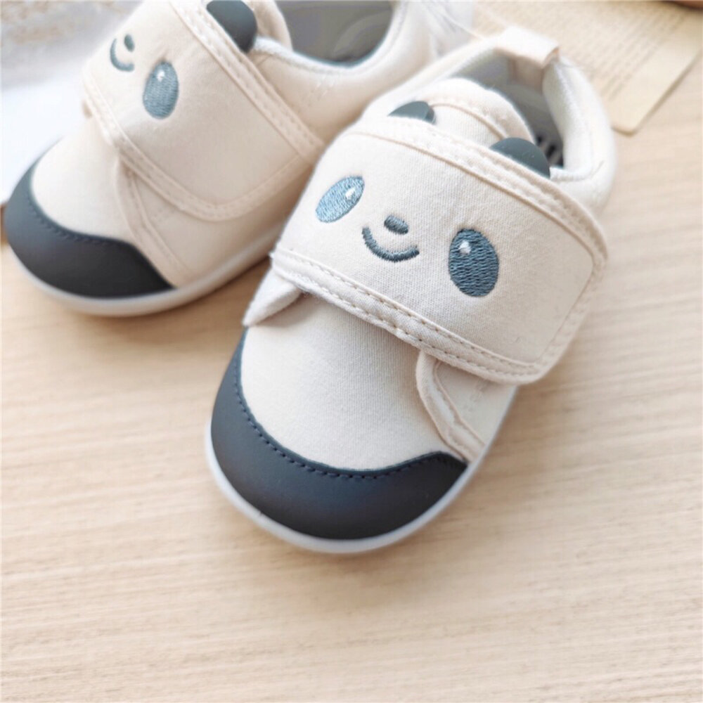 寶寶學步鞋 嬰兒鞋 🔥出口日本🔥 男童女童 帆布 軟底 熊貓 兔兔 恐龍-圖片-3