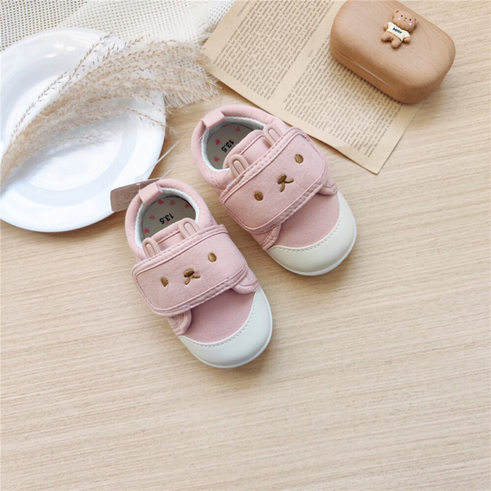 寶寶學步鞋 嬰兒鞋 🔥出口日本🔥 男童女童 帆布 軟底 熊貓 兔兔 恐龍-圖片-4