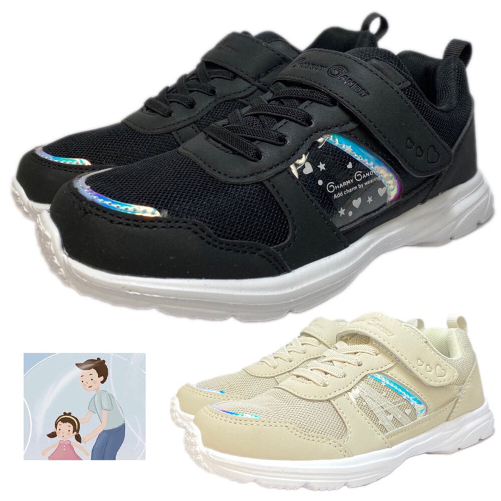 出口日本女童運動鞋球鞋透氣軟底休閒鞋大童20-23.5號