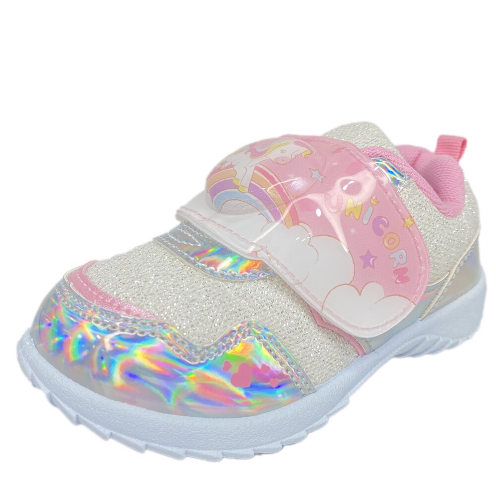 女童閃亮電燈鞋 運動鞋 獨角獸 台灣製 銀色 最新款 16-21號-圖片-3