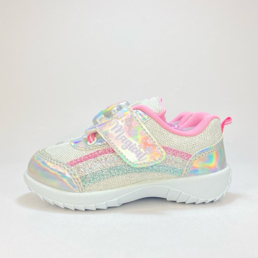 女童閃亮電燈鞋 運動鞋 獨角獸 台灣製 銀色 2024最新款 16-21號-圖片-3