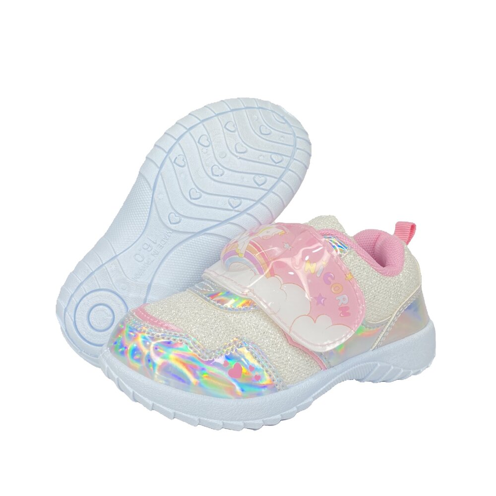 女童閃亮電燈鞋 運動鞋 獨角獸 台灣製 銀色 最新款 16-21號-圖片-4