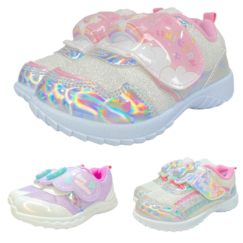 女童閃亮電燈鞋 運動鞋 獨角獸 台灣製 銀色 最新款 16-21號 封面照片