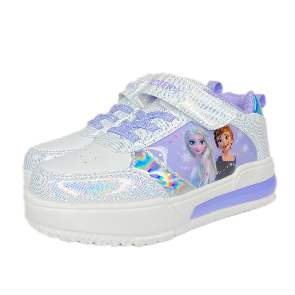 250104090919-冰雪奇緣 女童電燈休閒鞋 運動鞋 防水 童鞋 帆布鞋 迪士尼 正品授權 17-20號