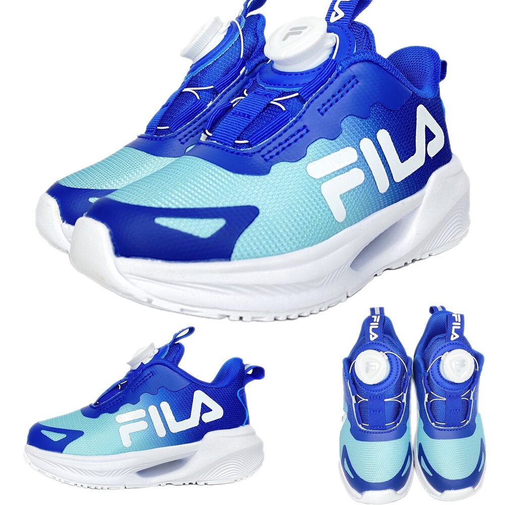 Fila 兒童旋鈕運動鞋 童鞋 機能鞋 16-24號 白色 中童 球鞋 康特杯 男童女童-圖片-11