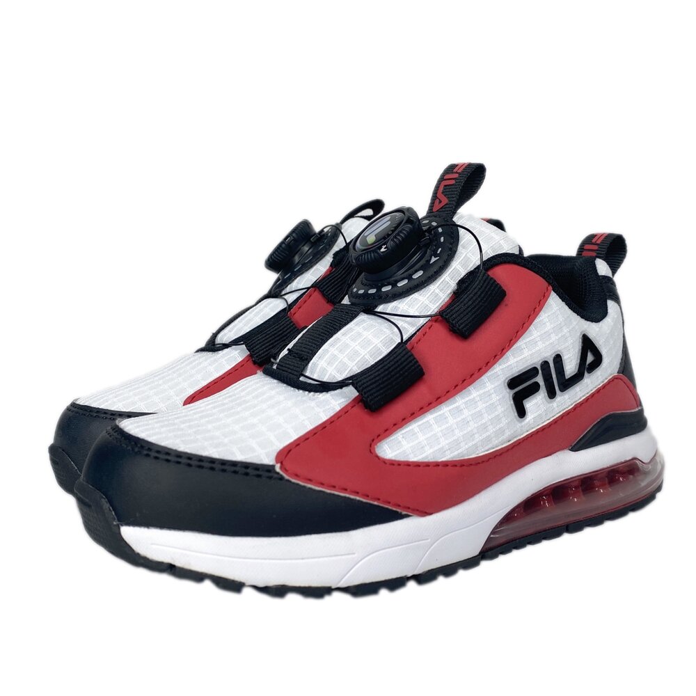 Fila 兒童旋鈕運動鞋 童鞋 機能鞋 16-24號 白色 中童 球鞋 康特杯 男童女童-圖片-5