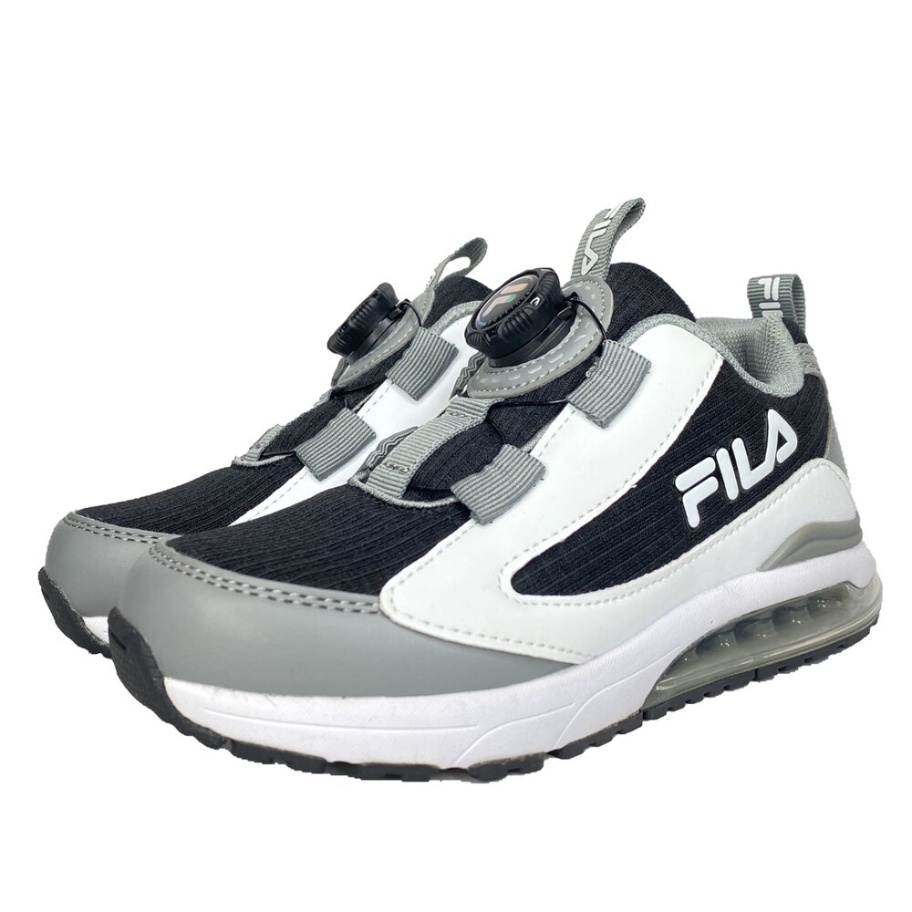 Fila 兒童旋鈕運動鞋 童鞋 機能鞋 16-24號 白色 中童 球鞋 康特杯 男童女童-圖片-5