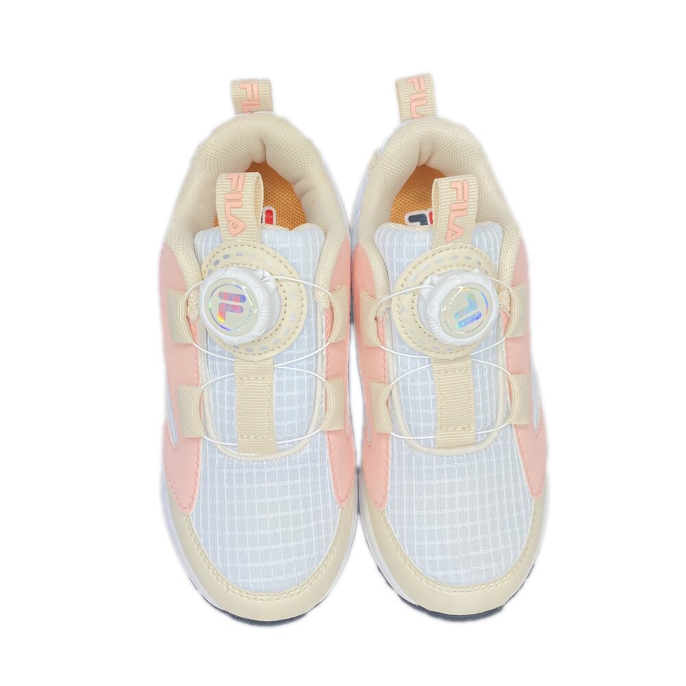 Fila 兒童旋鈕運動鞋 童鞋 機能鞋 16-24號 白色 中童 球鞋 康特杯 男童女童-圖片-8