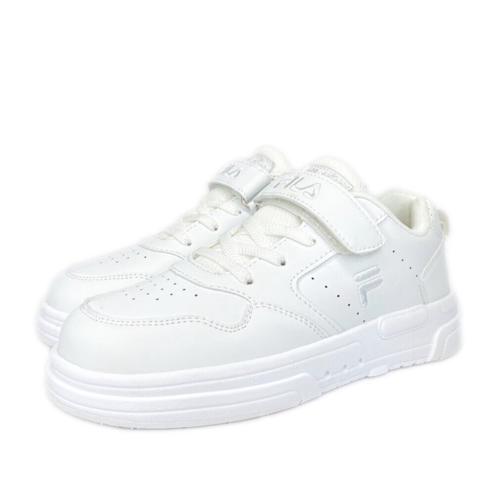 Fila 兒童旋鈕運動鞋 童鞋 機能鞋 16-24號 白色 中童 球鞋 康特杯 男童女童-圖片-9