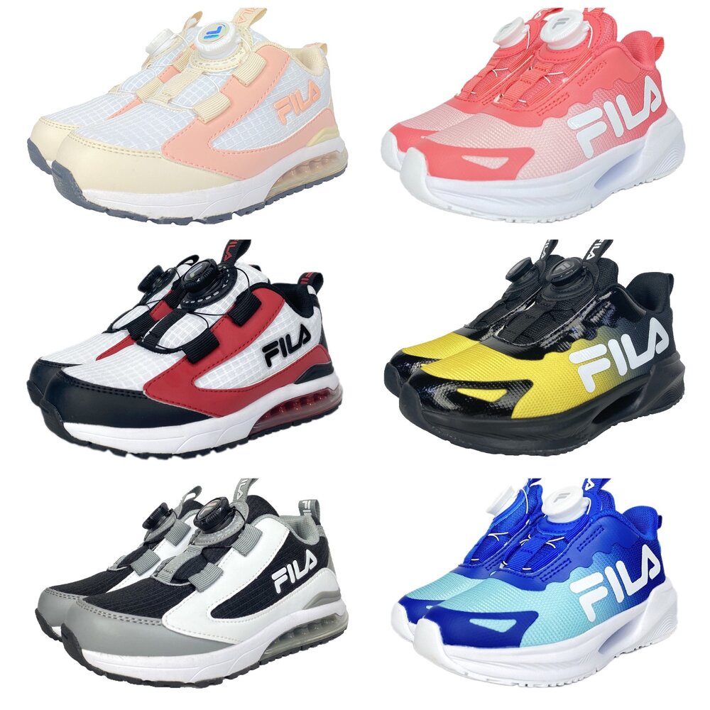 250127100012-Fila 兒童旋鈕運動鞋 童鞋 機能鞋 16-24號 白色 中童 球鞋 康特杯 男童女童