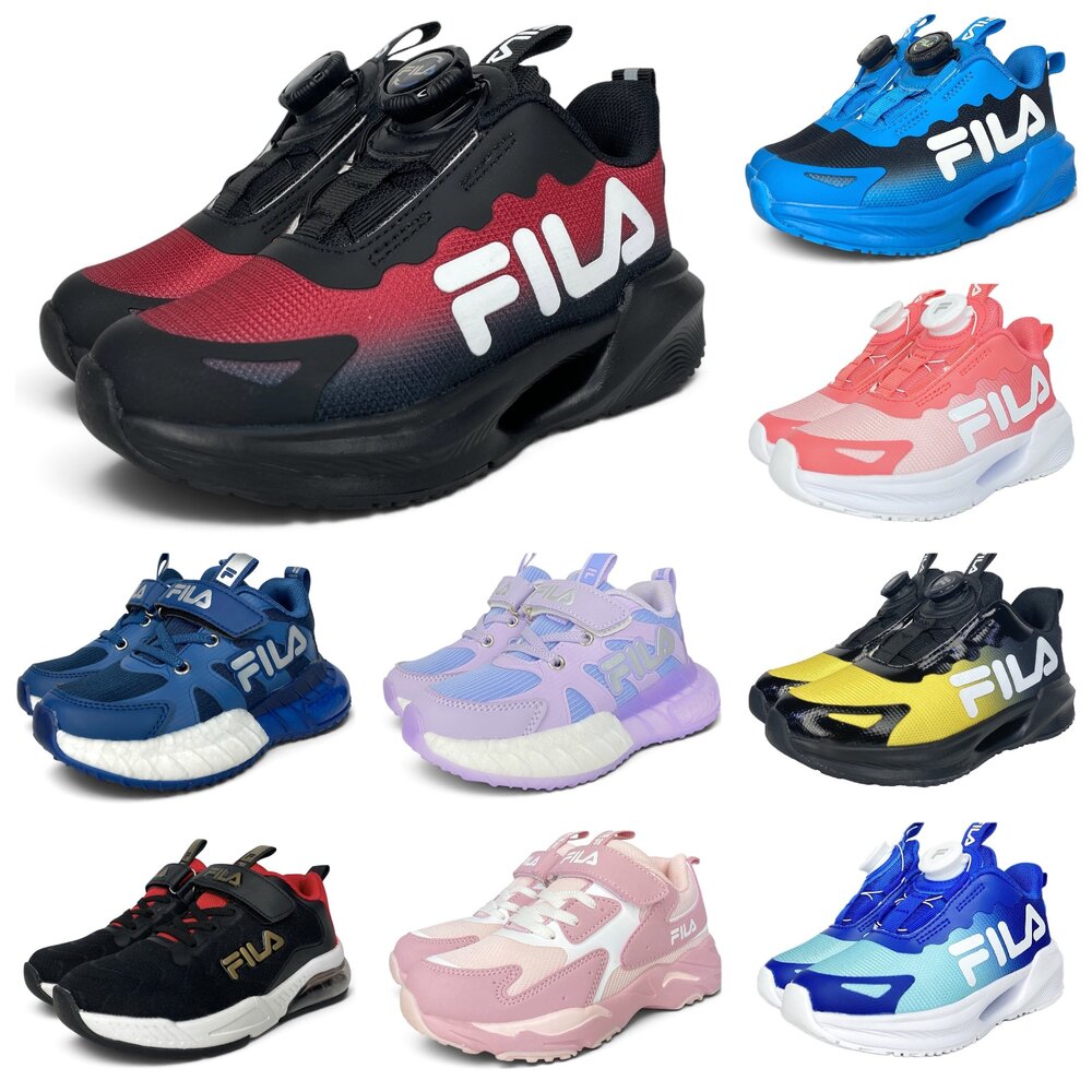 250127100012-Fila 兒童旋鈕運動鞋 童鞋 機能鞋 16-24號 白色 中童 球鞋 康特杯 男童女童