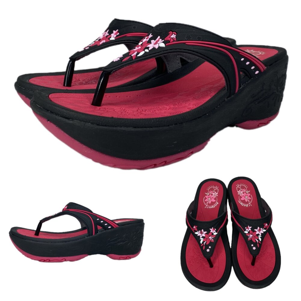 GP 女用拖鞋 厚底 人字拖 夾角拖 雕花 平底 玩水 休閒 G3769w G3758W-圖片-1