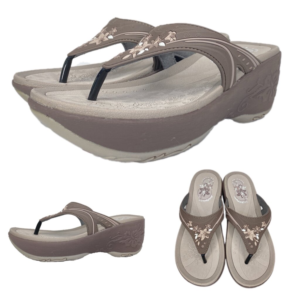 GP 女用拖鞋 厚底 人字拖 夾角拖 雕花 平底 玩水 休閒 G3769w G3758W-圖片-2