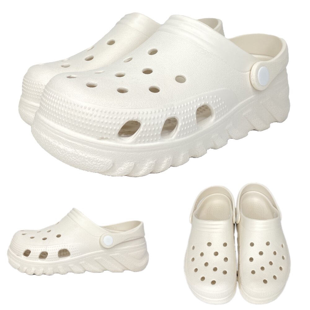 台灣製 男女用洞洞鞋 玩水 防水 前包拖鞋 雨鞋 36-43號 柏睿-圖片-2