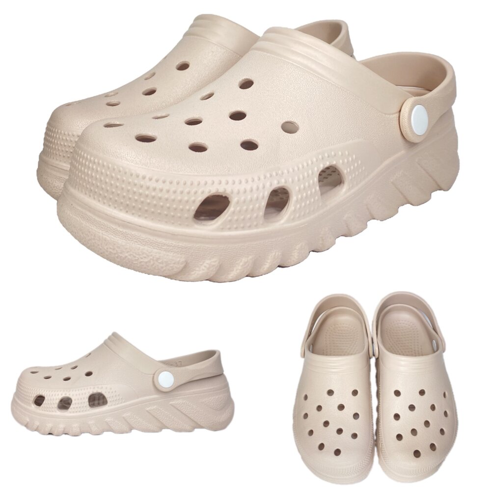 台灣製 男女用洞洞鞋 玩水 防水 前包拖鞋 雨鞋 36-43號 柏睿-圖片-4