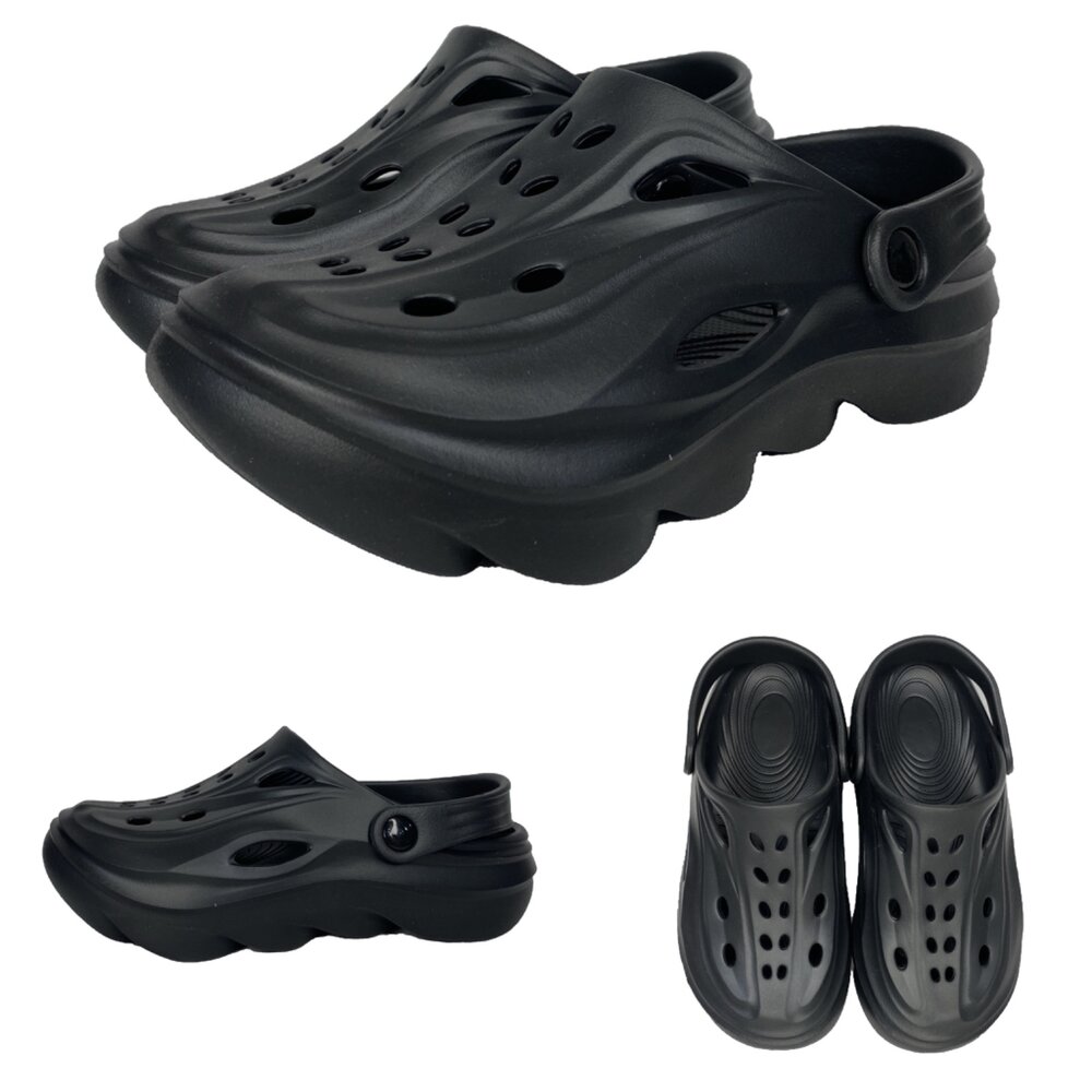 台灣製 男女用洞洞鞋 玩水 防水 前包拖鞋 雨鞋 36-43號 柏睿-圖片-5