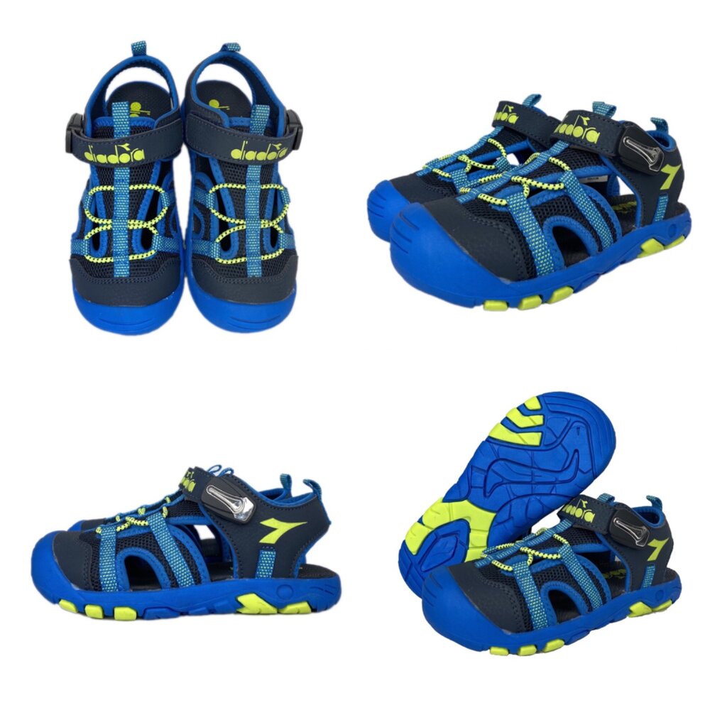 Diadora 運動護趾涼鞋 兒童 男童女童 編織涼鞋 溯溪 玩水 包頭 前包 19-24號 溯溪 海灘 洞洞鞋-圖片-1