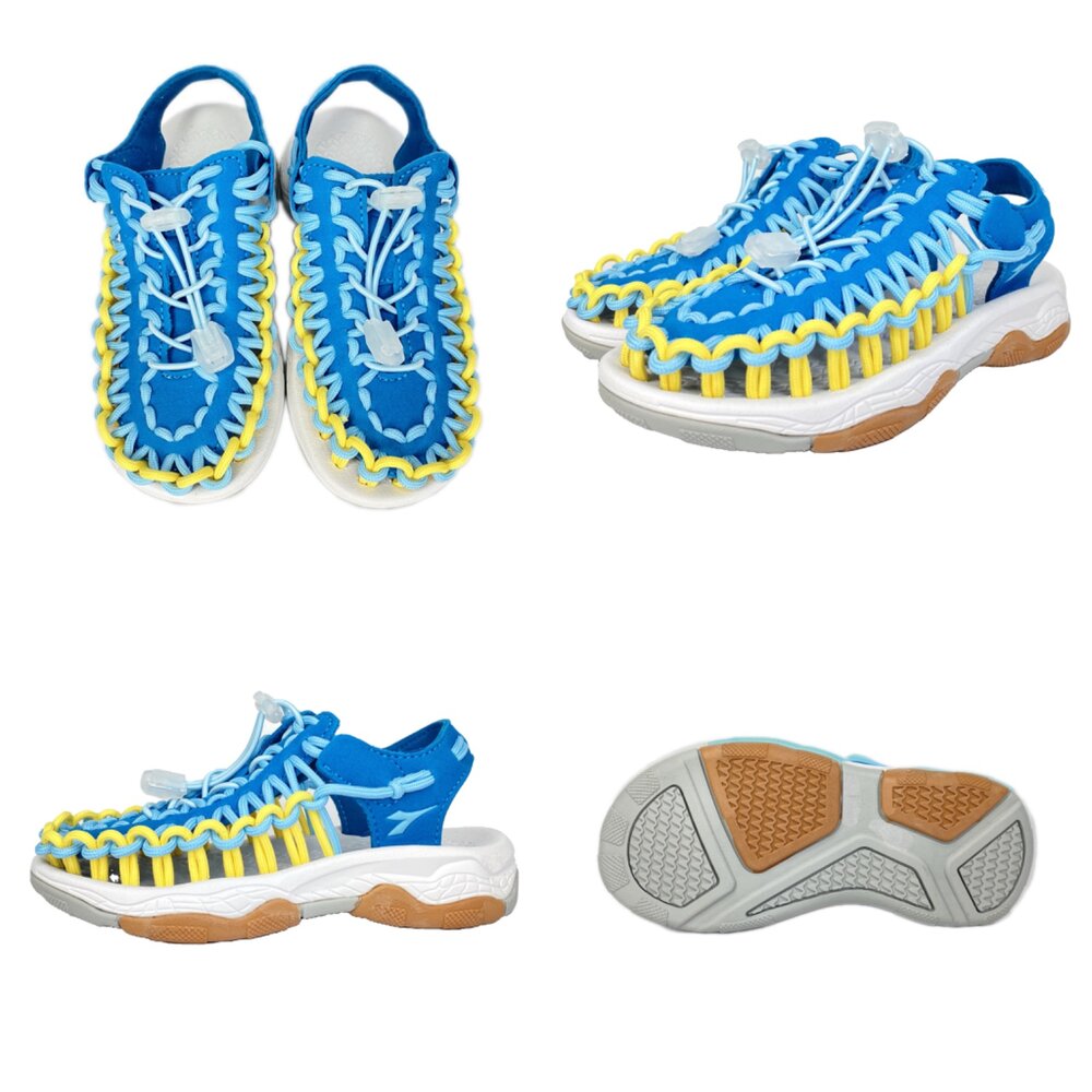 Diadora 運動護趾涼鞋 兒童 男童女童 編織涼鞋 溯溪 玩水 包頭 前包 19-24號 溯溪 海灘 洞洞鞋-圖片-3