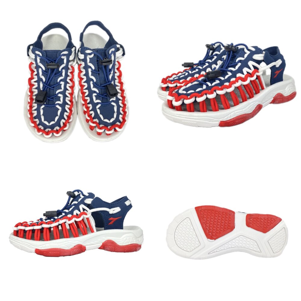 Diadora 運動護趾涼鞋 兒童 男童女童 編織涼鞋 溯溪 玩水 包頭 前包 19-24號 溯溪 海灘 洞洞鞋-圖片-4