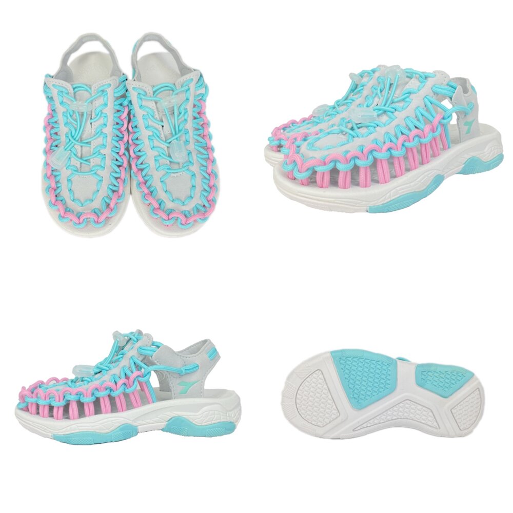 Diadora 運動護趾涼鞋 兒童 男童女童 編織涼鞋 溯溪 玩水 包頭 前包 19-24號 溯溪 海灘 洞洞鞋-圖片-6