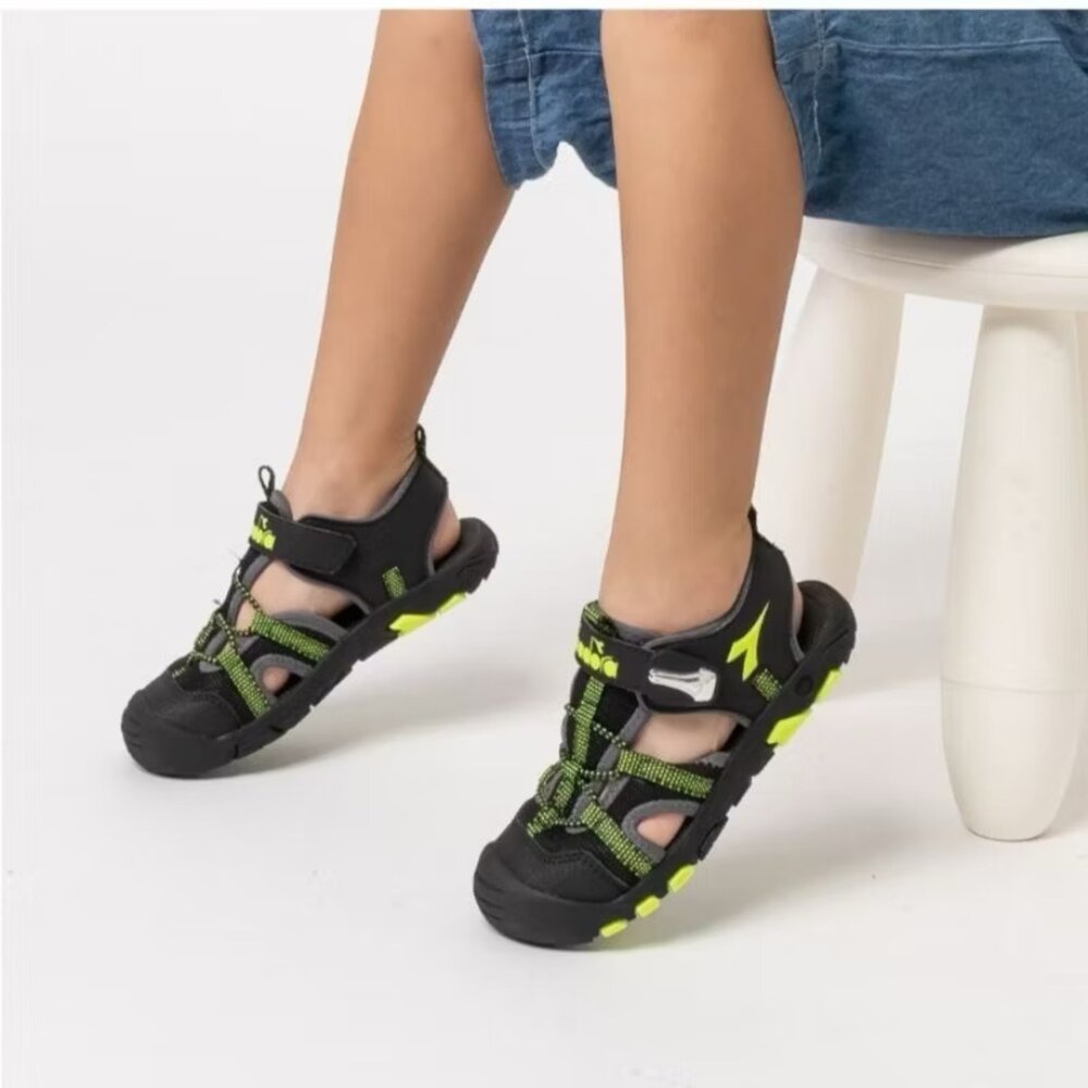 Diadora 運動護趾涼鞋 兒童 男童女童 編織涼鞋 溯溪 玩水 包頭 前包 19-24號 溯溪 海灘 洞洞鞋-圖片-8