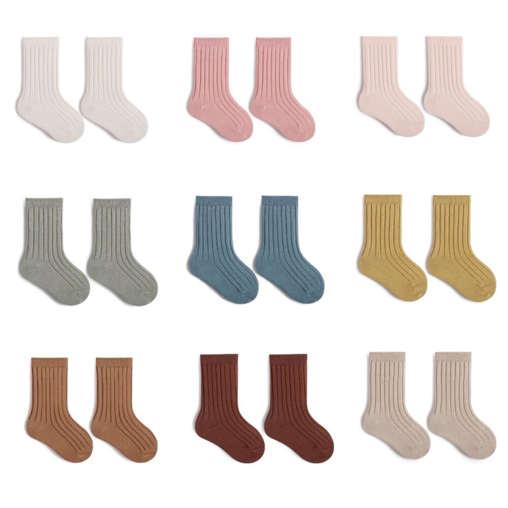 250518111202-兒童襪子 純棉 男童女童 1-12歲 純色 中筒襪 糖果 多巴胺色 百搭素色 寶寶襪