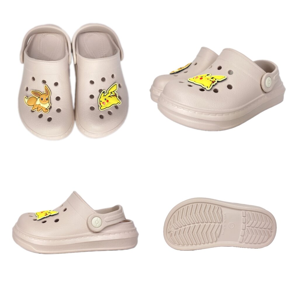 寶可夢 男童女童拖鞋 兒童 玩水 護趾 洞洞鞋 童鞋 皮卡丘 台灣製 13-21號 噴火龍-圖片-1