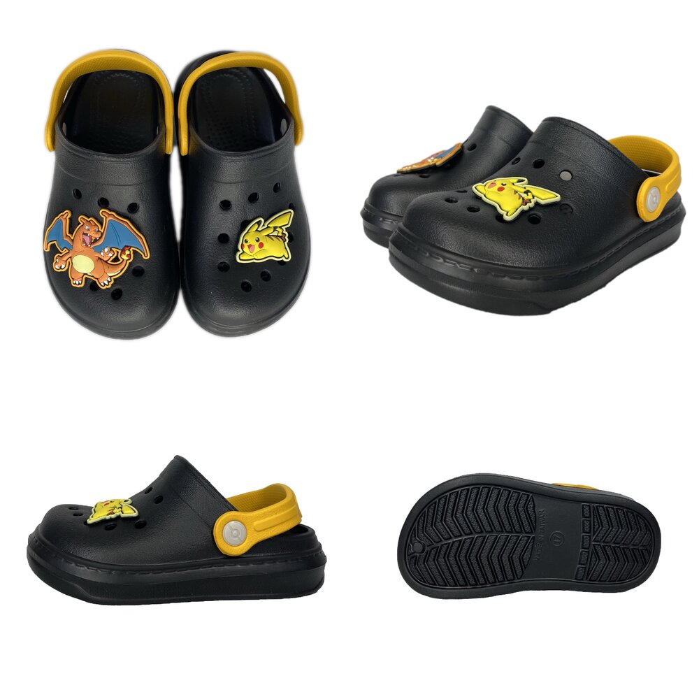 寶可夢 男童女童拖鞋 兒童 玩水 護趾 洞洞鞋 童鞋 皮卡丘 台灣製 13-21號 噴火龍-圖片-2