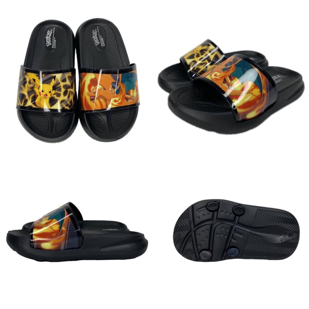 寶可夢 男童女童拖鞋 兒童 玩水 護趾 洞洞鞋 童鞋 皮卡丘 台灣製 13-21號 噴火龍-圖片-5