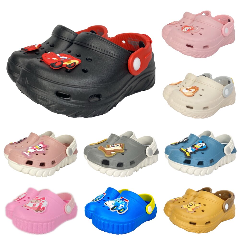 250727102513-迪士尼 兒童洞洞鞋 布希鞋 加厚款 拖鞋 男童 女童 15-22號 麥坤 米奇 美人魚