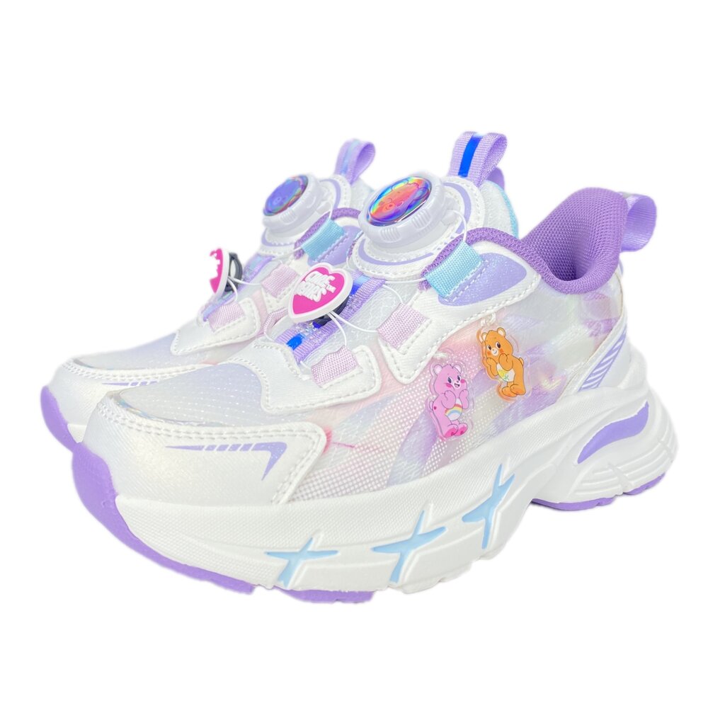 彩虹熊 女童運動鞋 電燈鞋 旋鈕鞋 carebears 兒童童鞋 球鞋 休閒鞋-圖片-3