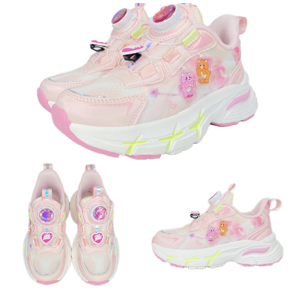 彩虹熊 女童運動鞋 電燈鞋 旋鈕鞋 carebears 兒童童鞋 球鞋 休閒鞋-圖片-3