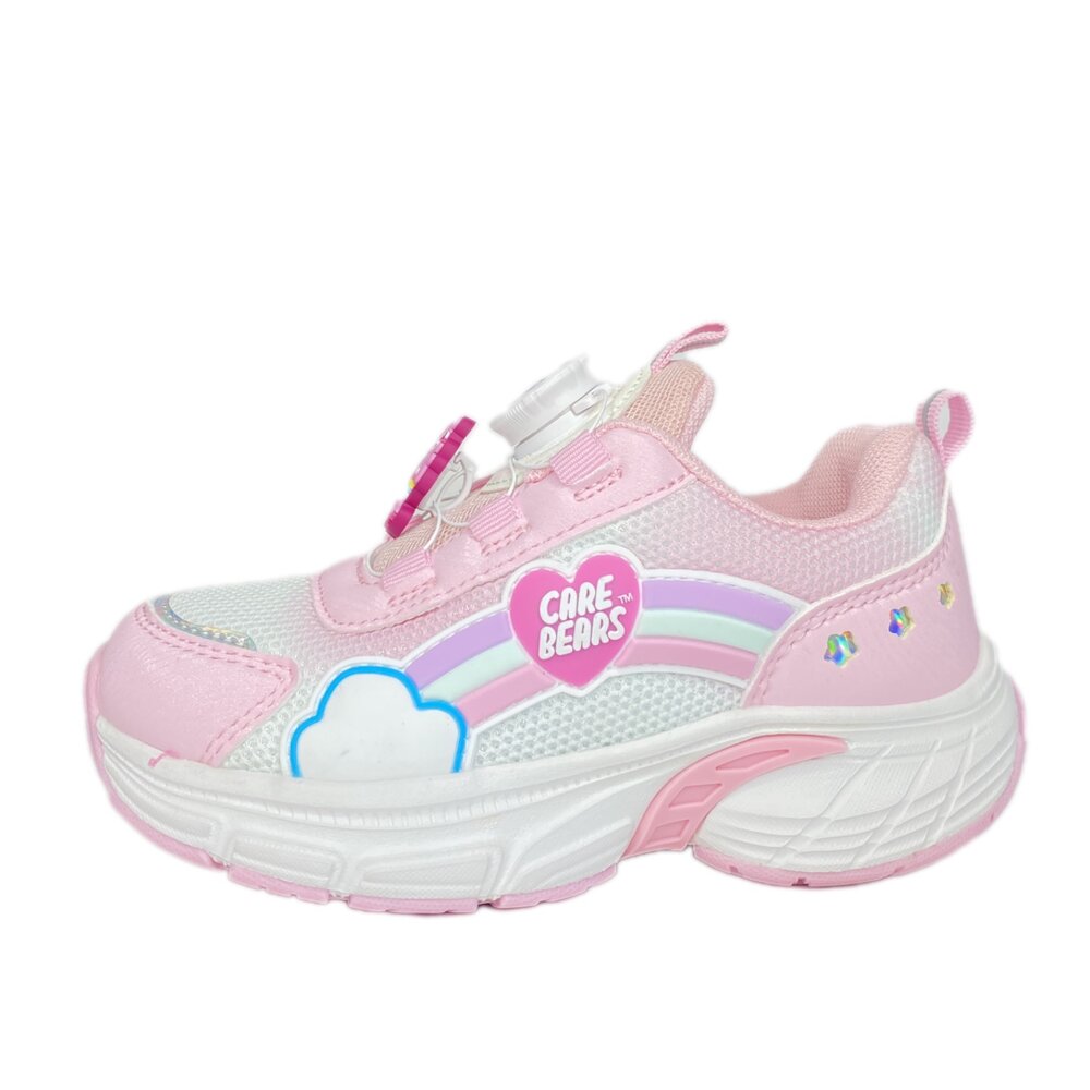 彩虹熊 女童運動鞋 電燈鞋 旋鈕鞋 carebears 兒童童鞋 球鞋 休閒鞋-圖片-3