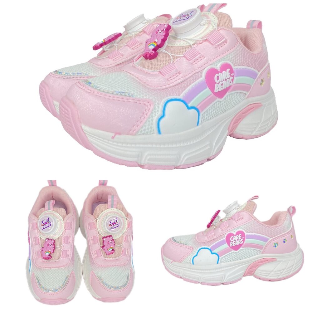 彩虹熊 女童運動鞋 電燈鞋 旋鈕鞋 carebears 兒童童鞋 球鞋 休閒鞋-圖片-5