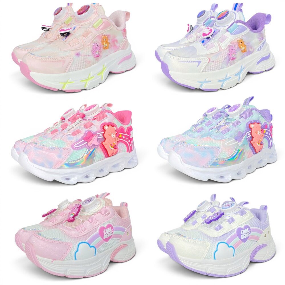 250807073947-彩虹熊 女童運動鞋 電燈鞋 旋鈕鞋 carebears 兒童童鞋 球鞋 休閒鞋