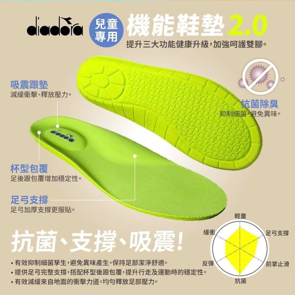 Diadora 男童籃球鞋 旋鈕 運動鞋 防水 大童 矯正鞋 機能鞋-圖片-8