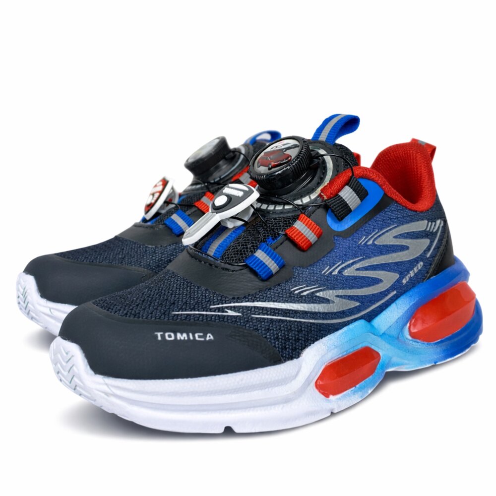 Tomica 男童運動鞋 旋鈕鞋 童鞋 電燈鞋 交通 車車 警車-圖片-5