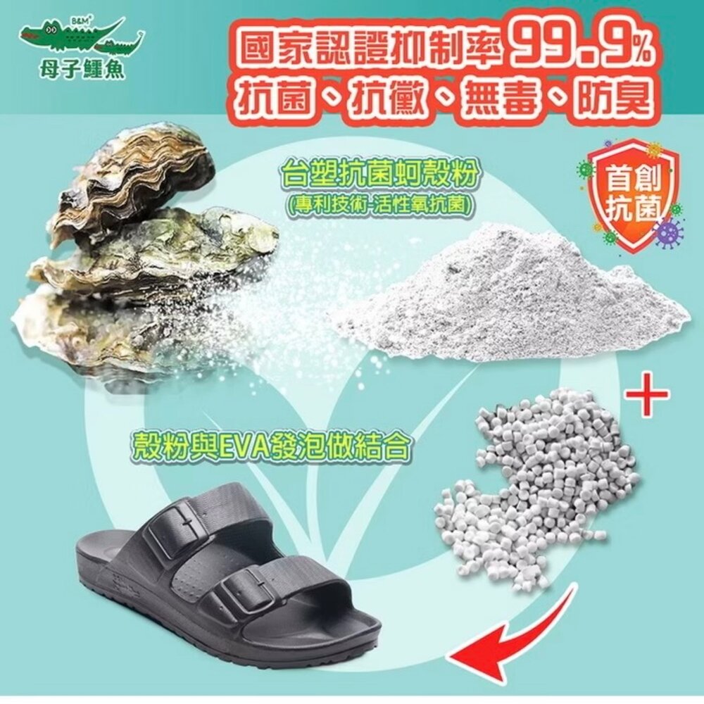 母子鱷魚 雙帶拖鞋 台灣製造 玩水防滑 足弓 男人女人 男童 女童-圖片-5