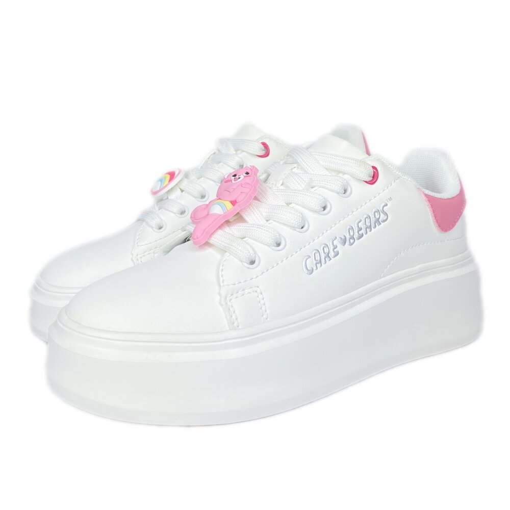 彩虹熊 女用厚底小白鞋 皮面帆布鞋 36-40號 carebears-圖片-1